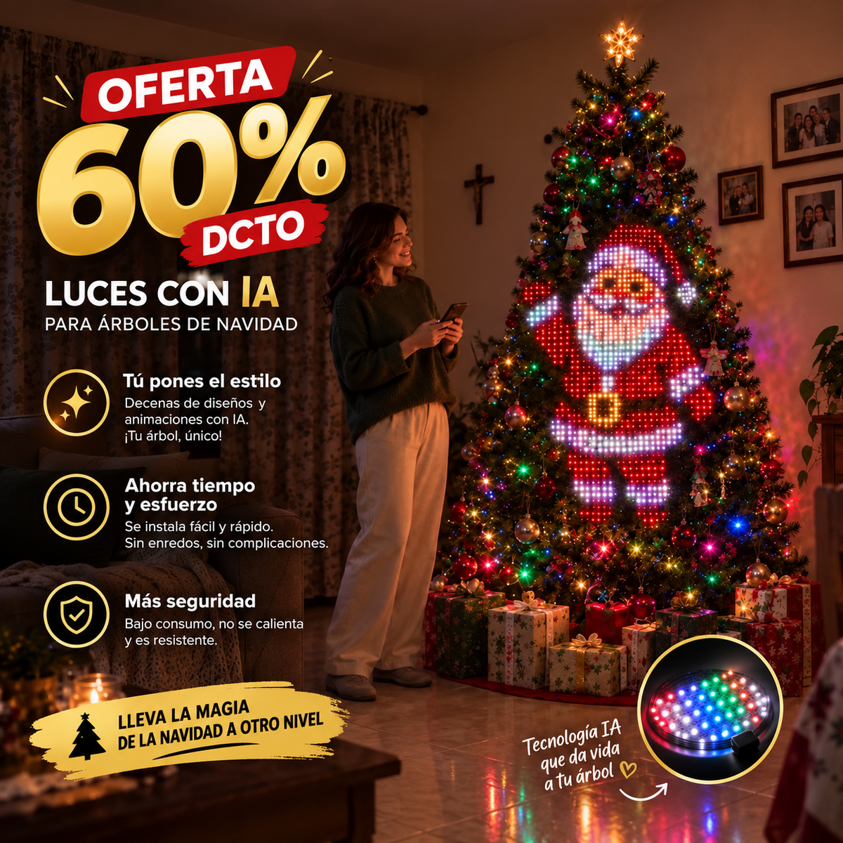 La Navidad ya no será igual: transforma tu árbol con luces LED con IA